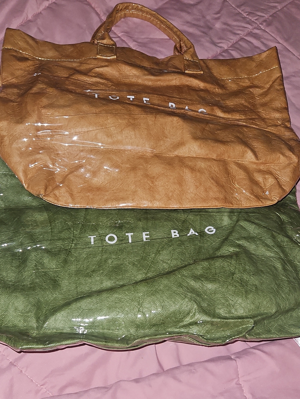 Tote Bag Duo - Brown and Olive Green